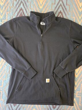 Carhartt‎ Black Quarter-Zip Pullover. #1383